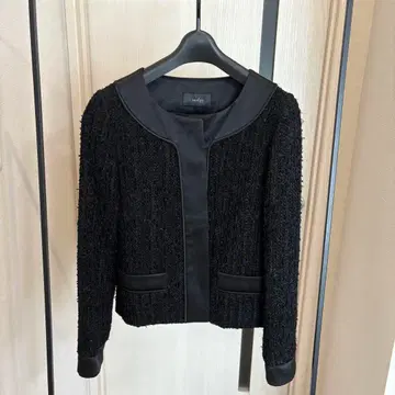 Modify 모디파이 트위드 노카라 자켓