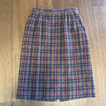 Bill Blass 체크 무늬 타이트 스커트