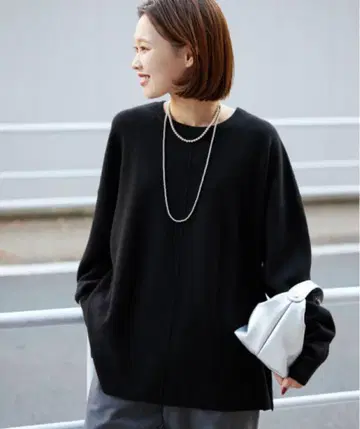 SLOBE IENA 워셔블 울 스무스 풀오버 블랙