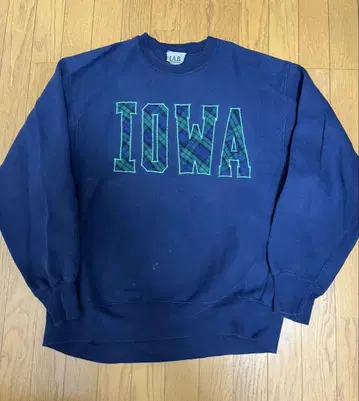US산 I.A.B. Iowa 로고 맨투맨 리버스 위브