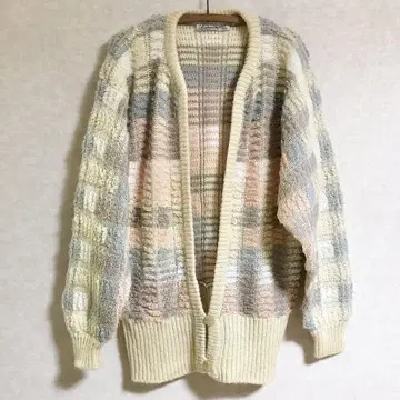 빈티지 가디건 80s 파스텔 컬러 레인보우