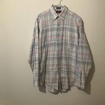CLEVE 버튼 다운 셔츠 마드라스 체크 카스리 USA제 90s