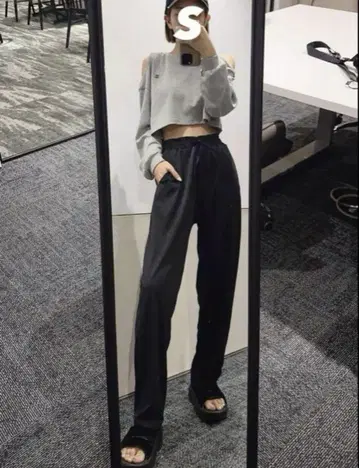 시이짱 차광 팬츠 블랙