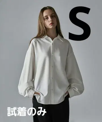 [ CLEL ] 벌룬 소매 루즈 레귤러 카라 셔츠 화이트