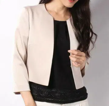 ANAYI 트리아세테이트 새틴 볼레로 자켓 베이지 36