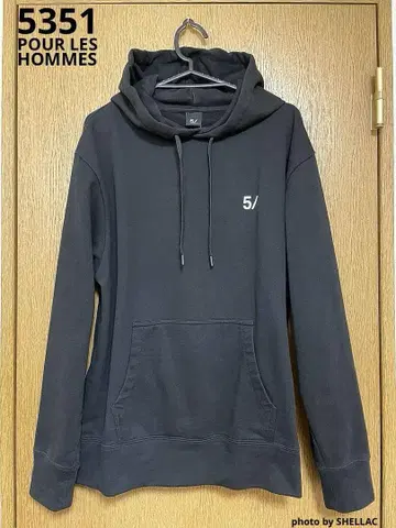 5351POUR HOMME 로고 프린트&자수 풀오버 후드티