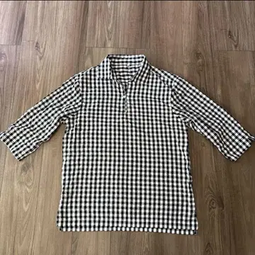The Duffer 깅엄 체크 7부 소매 셔츠 L