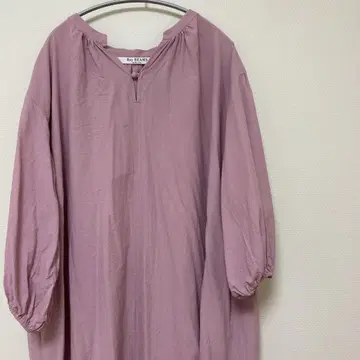 레이빔즈 볼륨 개더 원피스 핑크