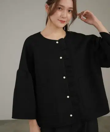 노카라 프릴 자켓 lieulien