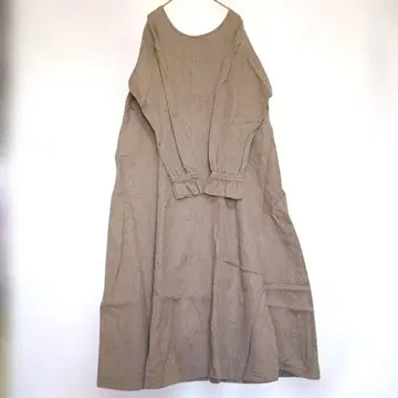 Natural by Clip 린넨 베이지 2way 롱 원피스 긴팔