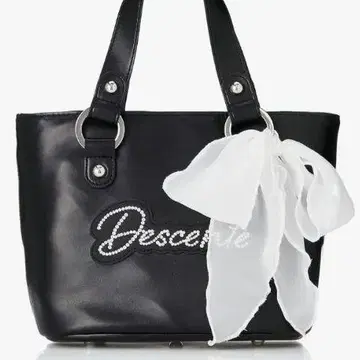 택 포함 새상품 Descente 블랙 라운드 토트백 리본 포함