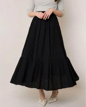 Sheer Check 볼륨 블랙 M 사이즈