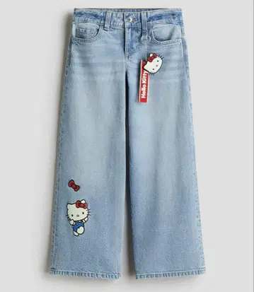 H&M 헬로키티 자수 데님 팬츠