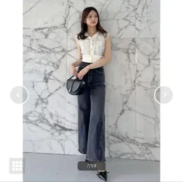 SNIDEL Sastainable 스트레치 플레어 데님 팬츠 1 BLK