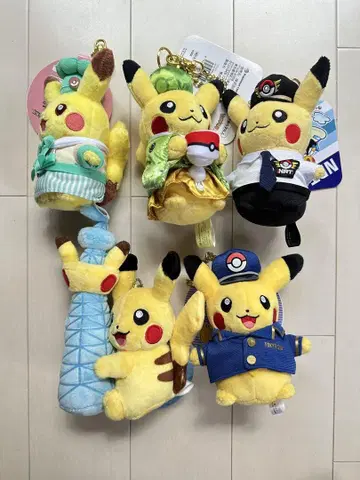 5개 택 포함 지역 한정 피카츄 키링