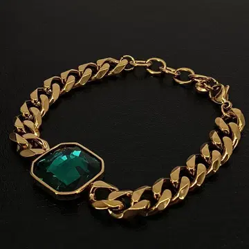 빈티지 골드 금 팔찌 지르코니아 체인