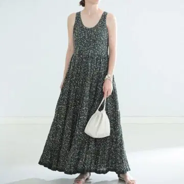 새상품급 MARIHA 별주 초원의 무지개 드레스 맥시 길이 플레어 원피스