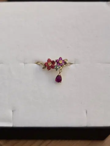 카페오리 빨간 동백꽃 모티브 반지