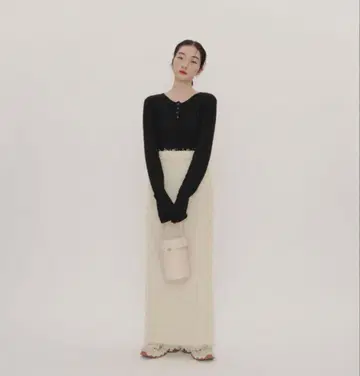 미사용 새상품 GIUNON 롱 프린지 스커트