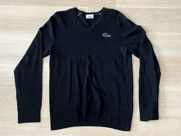 LACOSTE 블랙 V넥 스웨터 사이즈 3
