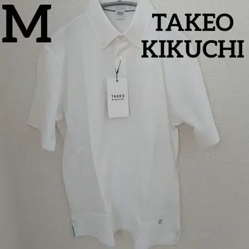 특가 TAKEO KIKUCHI 면 100% 피케 셔츠 M 화이트