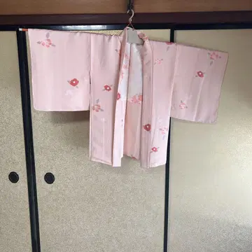기모노 핑크 꽃무늬 겉옷