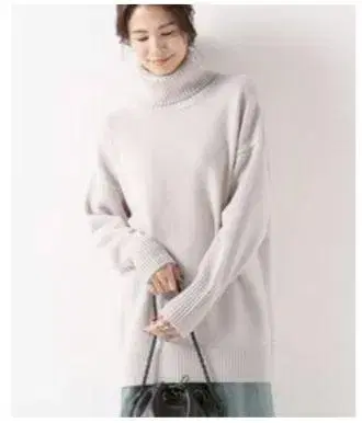 IENA LA BOUCLE 캐시미어 로우 게이지 터틀넥 니트