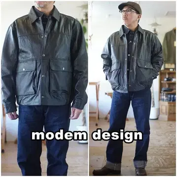 modemdesign 모뎀 디자인 리사이클 가죽 자켓 M