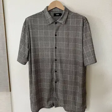 AZUL by MOUSSY 반팔 그레이 체크 무늬 사이즈 L