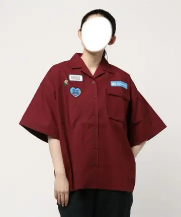 새상품 택. jouetie 와펜 워크 셔츠 보르도 M