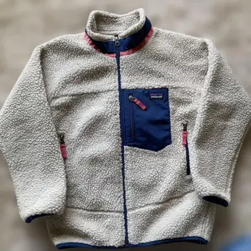 patagonia 플리스 자켓 M 화이트 네이비