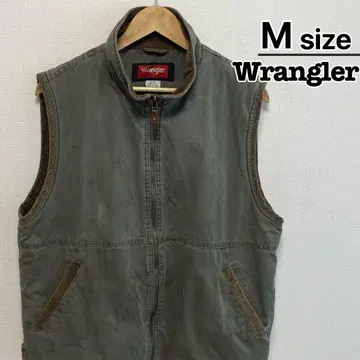Wrangler 베스트 자켓 M 카키 그린 헌팅 구제 의류