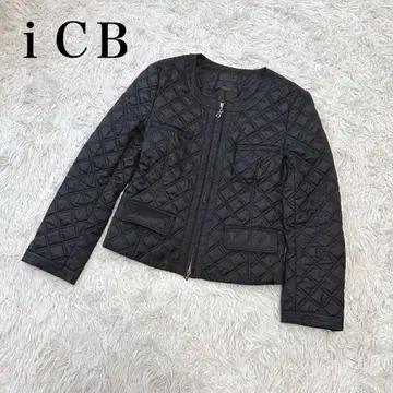 iCB 블랙 노카라 자켓 퀼팅