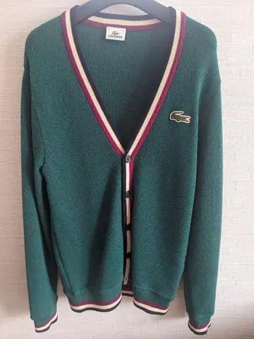 LACOSTE 그린 V넥 가디건 사이즈 4