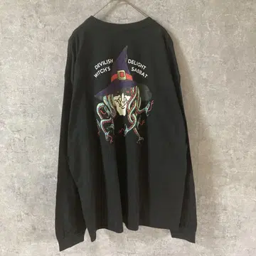 SABBAT13 스컬 택 포함 롱T TX 블랙 위치 스네이크 고딕계