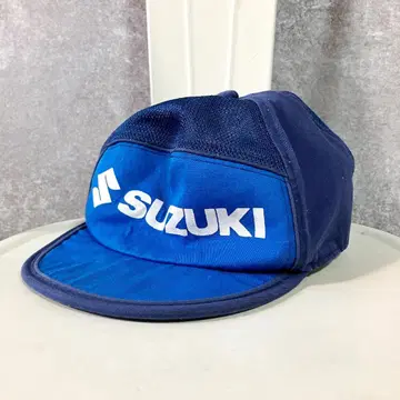 SUZUKI 캡 블루 메쉬 로고 프린트 슬라이드 조절기