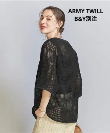 ARMY TWILL BEAUTY&YOUTH 별주 메쉬 T셔츠 블랙