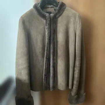 무스탕 코트 노카라