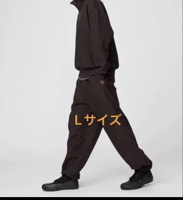 유니클로 U 브러쉬드 맨투맨 와이드 팬츠 L 다크 브라운 UNIQLOU