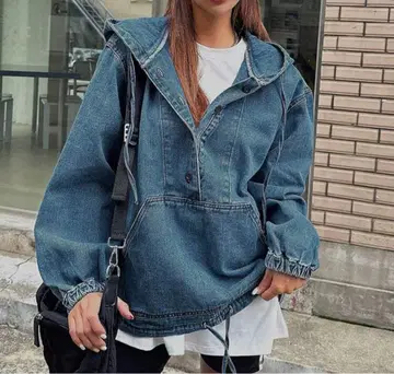 DAZY 하프 버튼 데님 블루
