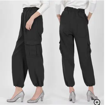 MARY QUANT 블랙 카고 팬츠