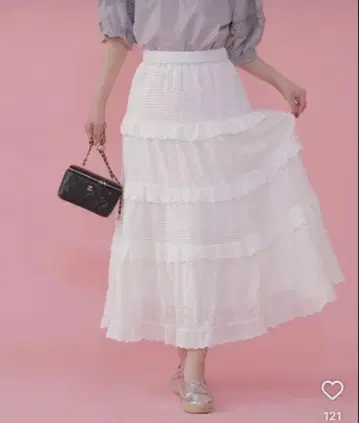 메종 마블 프릴 롱 스커트