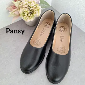 새상품 Pansy 팬지 블랙 경량 플랫 펌프스 24.0cm