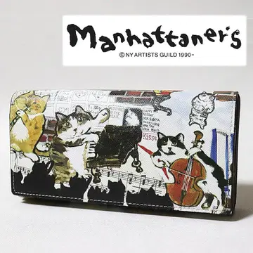 [맨해트너즈] 박스 포함 새상품 [뮤직, 뮤직] 가죽 덮개식 장지갑