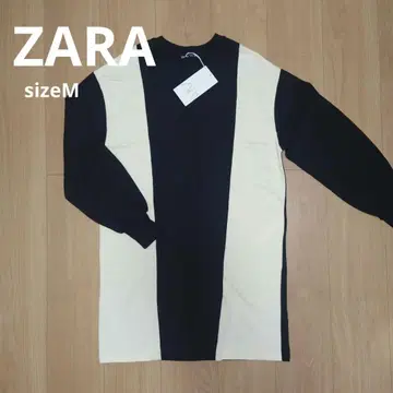 ZARA 블랙 아이보리 스트라이프 원피스