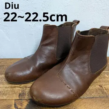 Diu S 22~22.5cm 사이드 고어 숏부츠 천연 가죽