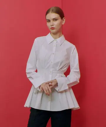 [ LOULOU WILLOUGHBY ] 턱 쉐이프 셔츠