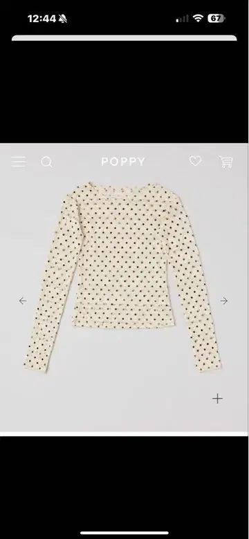 POPPY 도트 무늬 시어 탑