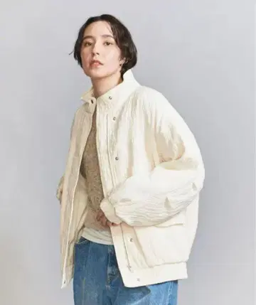 BEAUTY&YOUTH 자카드 스탠드 블루종