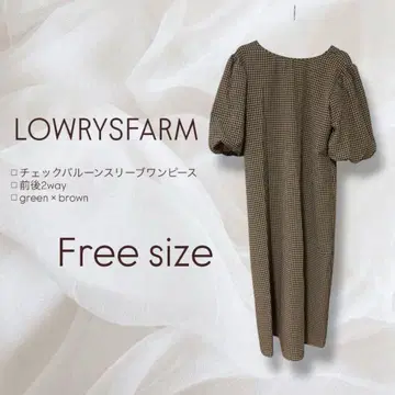 LOWRYS FARM 체크 벌룬 슬리브 원피스